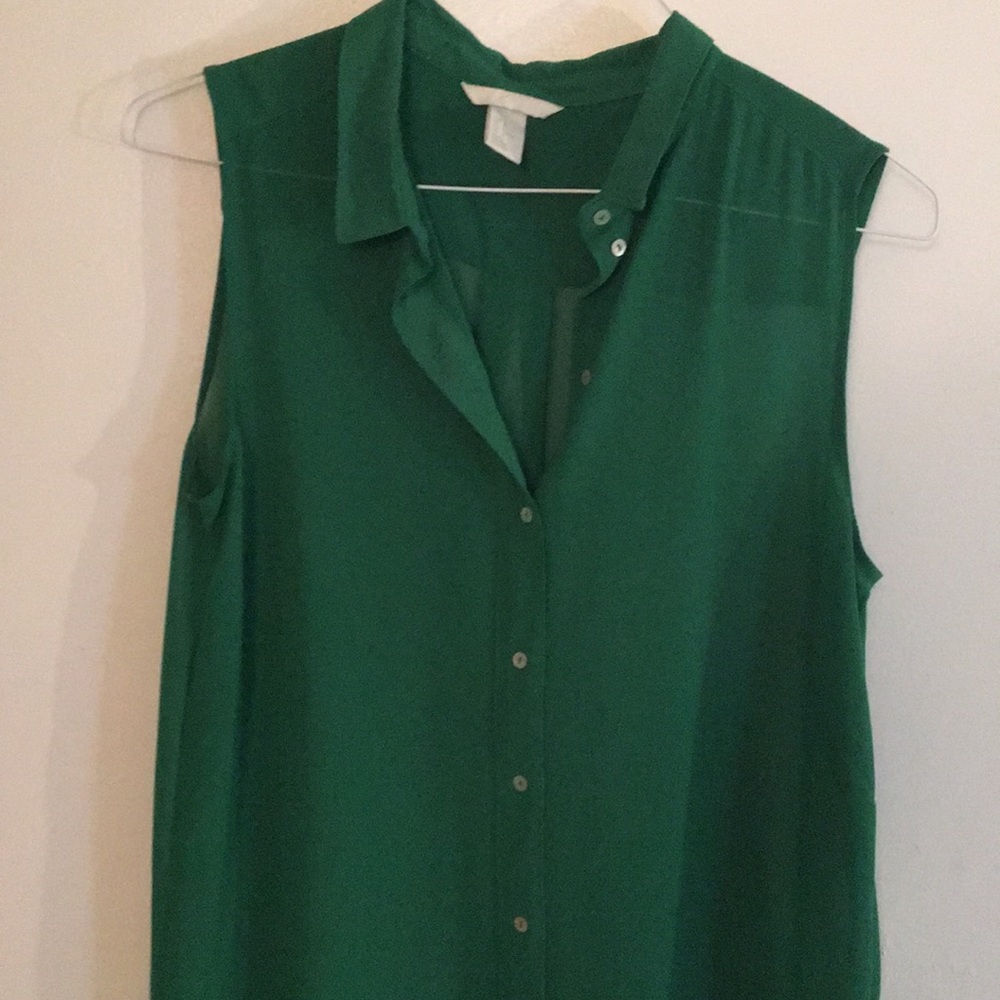 H&M sheer sleeves button down